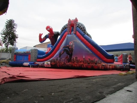 Дома прыжка замка темы человек-паука скольжение хвастуна раздувного комбинированного скача для детей