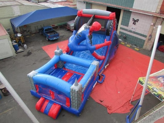 Дома прыжка замка темы человек-паука скольжение хвастуна раздувного комбинированного скача для детей