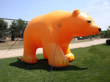 Рекламировать полярного медведя раздувного желтого цвета шаржа с воздуходувкой CE/UL