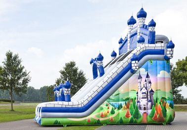 Скачка Comelot голубого замка большие и скольжение Inflatables с взбираясь стеной
