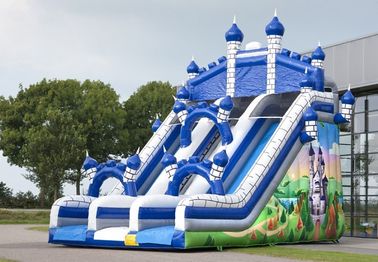 Скачка Comelot голубого замка большие и скольжение Inflatables с взбираясь стеной