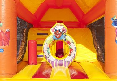 2 в 1 детей клоуна раздувных комбинированных хвастунов замке желтых оживлённом с скольжением