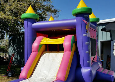 Пурпуровый Princess 4 замка в 1 комбинированное популярном скольжения воды дома прыжока комбинированное