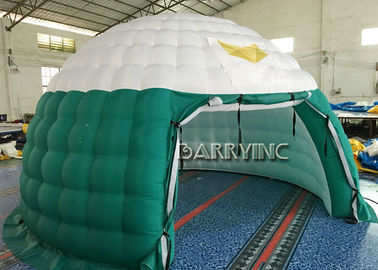 Зеленый белый купол воздуха рекламируя раздувные ткани ПВК шатров для партии/события