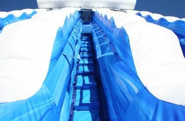 Синь водные горки океана Кали майны двойника дельфина 22 фт раздувные с материалом брезента ПВК