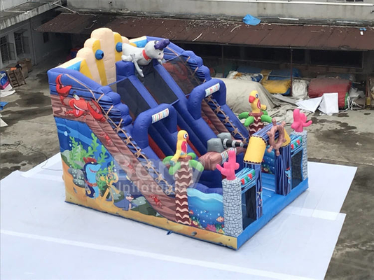 мира моря хвастуна PVC 0.55mm дети коммерчески на открытом воздухе раздувные сползают игрушки