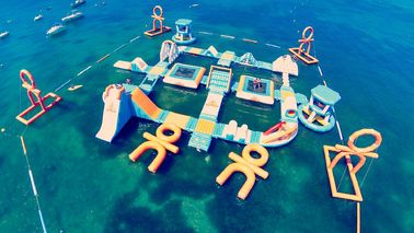 Гигантский взрослый гигантский голубой раздувной парк спорта для атолла Уэйк, оборудования водных видов спорта для океана
