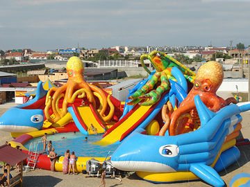 подгонянное гигантское аквапарк осьминога, аквапарк долохин животное раздувное с большим бассейном забавляется