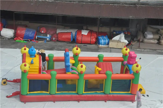 Красочный скакать раздувной замок дома прыжка надувной с скольжением для на открытом воздухе детей
