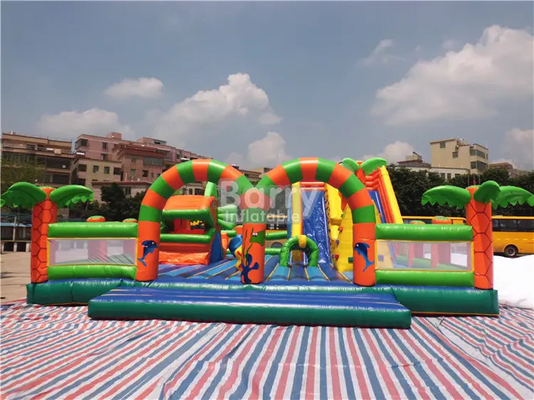 Спортивная площадка ОЭМ на открытом воздухе раздувная для замков игровой площадки подъема и скольжения детей комбинированной гигантской надувной