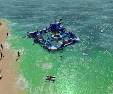 Аквапарки семейных курортов аквапарк брезента OEM раздувные плавая плавая плавая вверх по острову