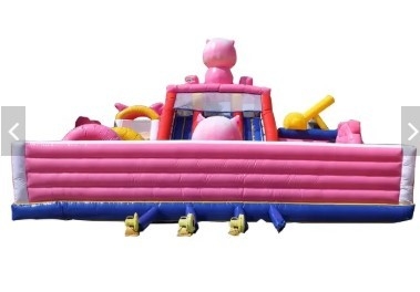 Животная тема надувной надувной дом день рождения свинья дети прыгают вышибала