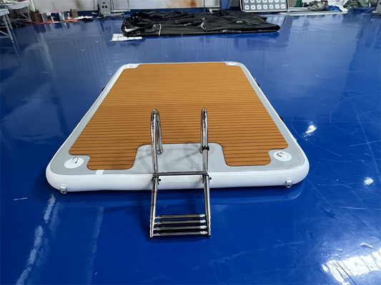 Drop Stitch PVC EVA надувный плавучий док с стальными лестницами для озера реки океана и моря