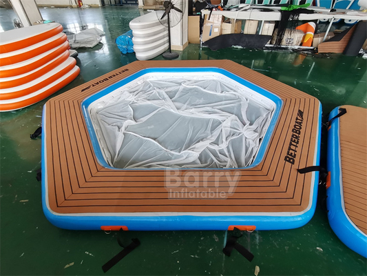 Drop Stitch DWF Material Inflatable Dock для плавания с бассейном Антимедузы для взрослых и детей