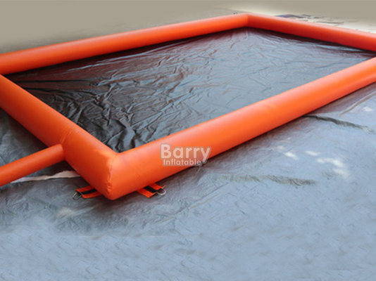 ПВХ нескользящая поверхность Да и сварка на горячем воздухе Оранжевый водосборный надувный коврик для стирки автомобилей