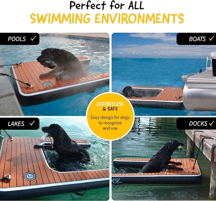 Надувный плавучий док DWF ПВХ брезент водонадувная собачья рампа для купания собак