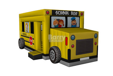 Коммерчески раздувной прыжок автомобиля, дом прыжка школьного автобуса раздувной для детей
