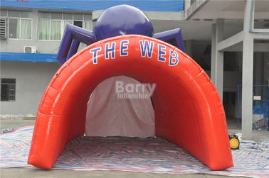 Тоннель футбола водоустойчивого дизайна паука ПВК красного крутого гигантский раздувной, раздувной шатер тоннеля