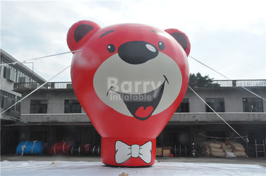 Воздушный шар красного медведя Оксфорда раздувной земной на рекламировать высоту 8.5м