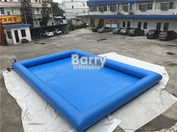 Выполненный на заказ ПВК 0.9мм раздувным прямоугольник бассейна загерметизированный воздухом голубой