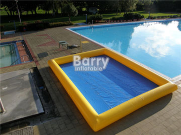Выполненный на заказ ПВК 0.9мм раздувным прямоугольник бассейна загерметизированный воздухом голубой