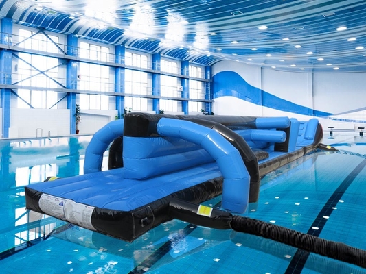 Надувная водная игрушка Препятствия для бассейна 13M Черный и синий Twin Track бассейн Надувная аква бег