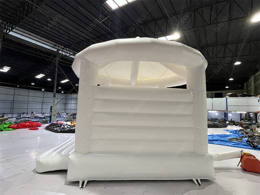 Белые надувные батуты для помещений 5x4.5x4.5 м с крышей, надувные прыжковые домики для свадеб