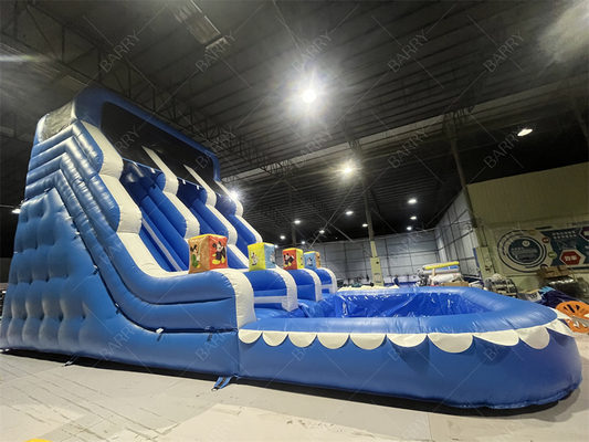 Парк развлечений Внешний сад Большой ребенок Надувные двойные водные горки для подростков Загородный двор