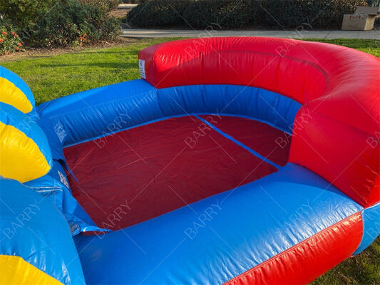 Надувная водная горка с бассейном в радужной тематике, детское красочное оборудование для игр на открытом воздухе с шариковым бассейном