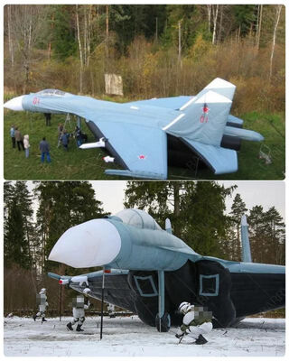 Наружный разведывательный дрон, военный вертолет, надувной истребитель, муляж