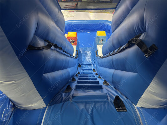 Коммерчески голубая волна ягнится скольжение ПВК задворка раздувное с бассейном для домашней пользы
