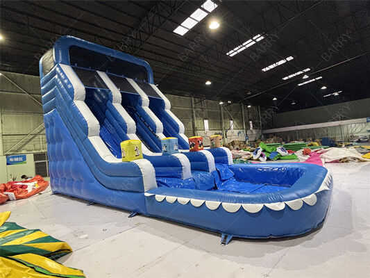 Коммерчески голубая волна ягнится скольжение ПВК задворка раздувное с бассейном для домашней пользы