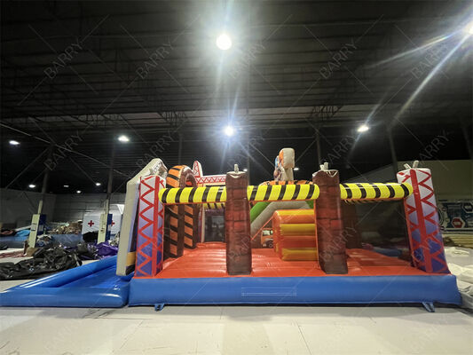 Строительное приключение надувная комбинация. Отскачивающий дом + горка + бассейн, детская игровая система все в одном