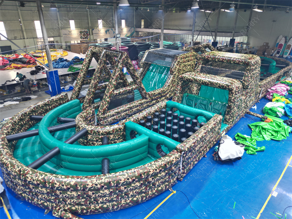 Камуфляж Надувная игра Препятствие Военное маскировочное цвет Надувный препятствие Армейский тренировочный лагерь