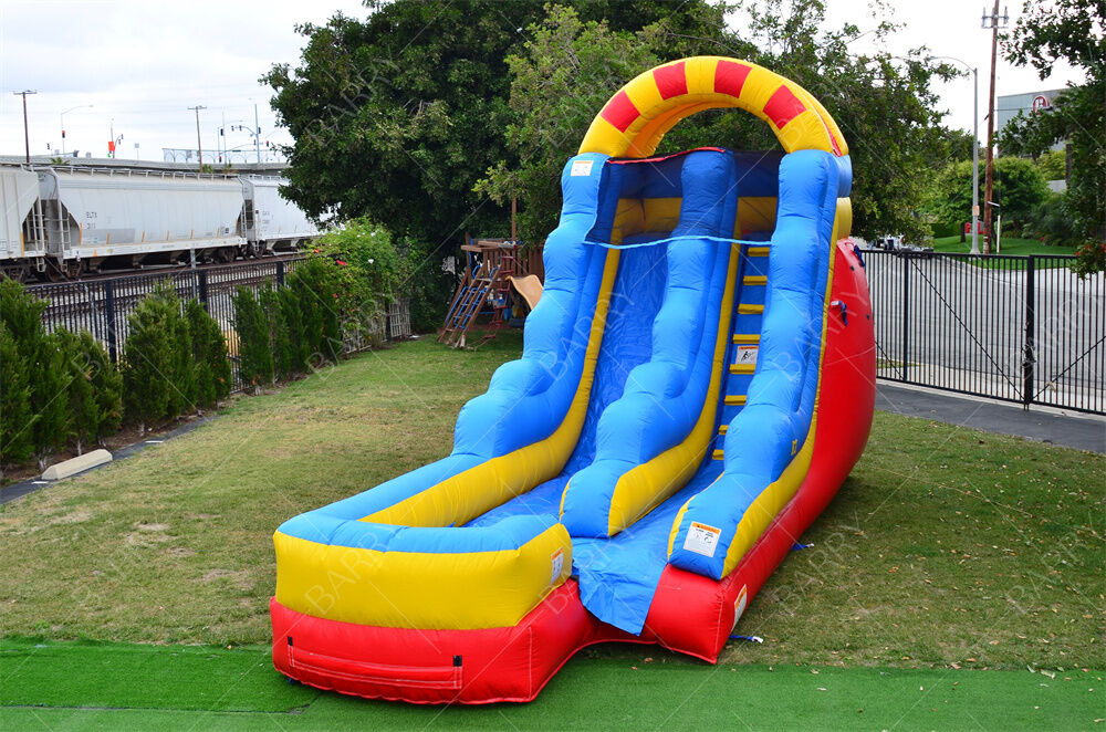 Коммерческая надувная водная горка с двумя дорожками 15 футов с большим бассейном для детей