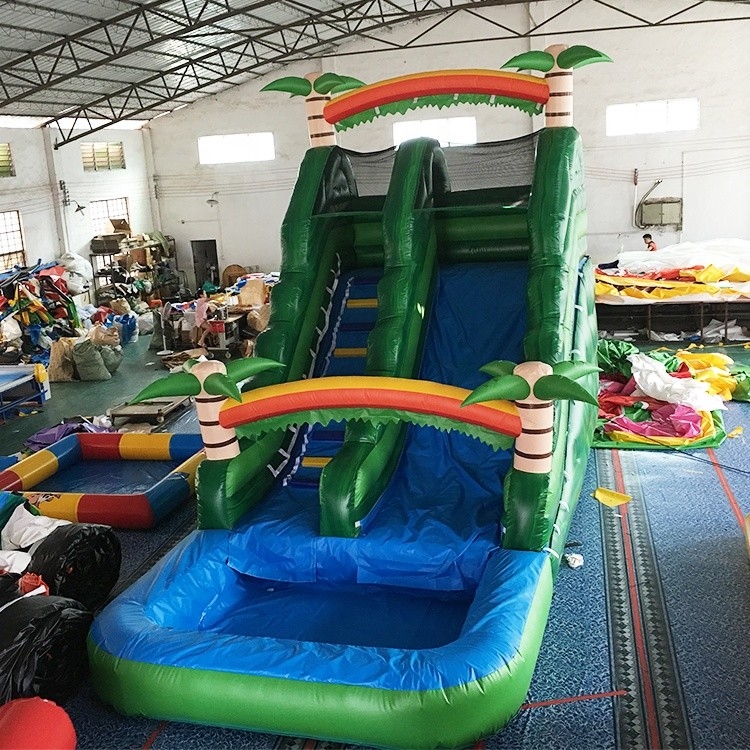 Выполненный на заказ PVC 0.55mm раздувные водные горки на Childre 14 лет стареет