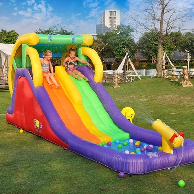 PVC мультфильма 0.55mm водные горки 16 Ft раздувные с майной бассейна двойной для детей