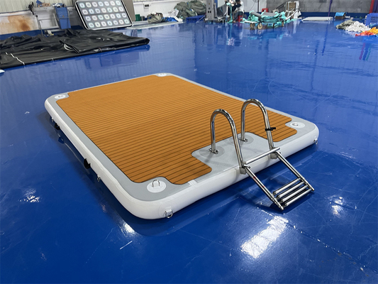 Drop Stitch PVC EVA надувный плавучий док с стальными лестницами для озера реки океана и моря