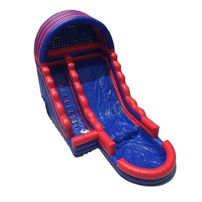 Водные горки бассейна Платона OEM раздувные красные и голубые Waterslides крупного плана